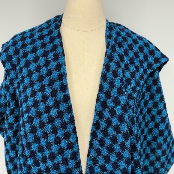 Boyne Valley Weavers Cape Poncho Blackwatch Houndstooth Tartan Ireland Made O/S - Picture 6 of 11